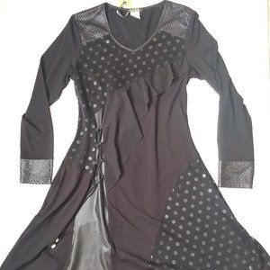 NWT Dolcezza Black Long Sleeve Dress Women's Size Medium